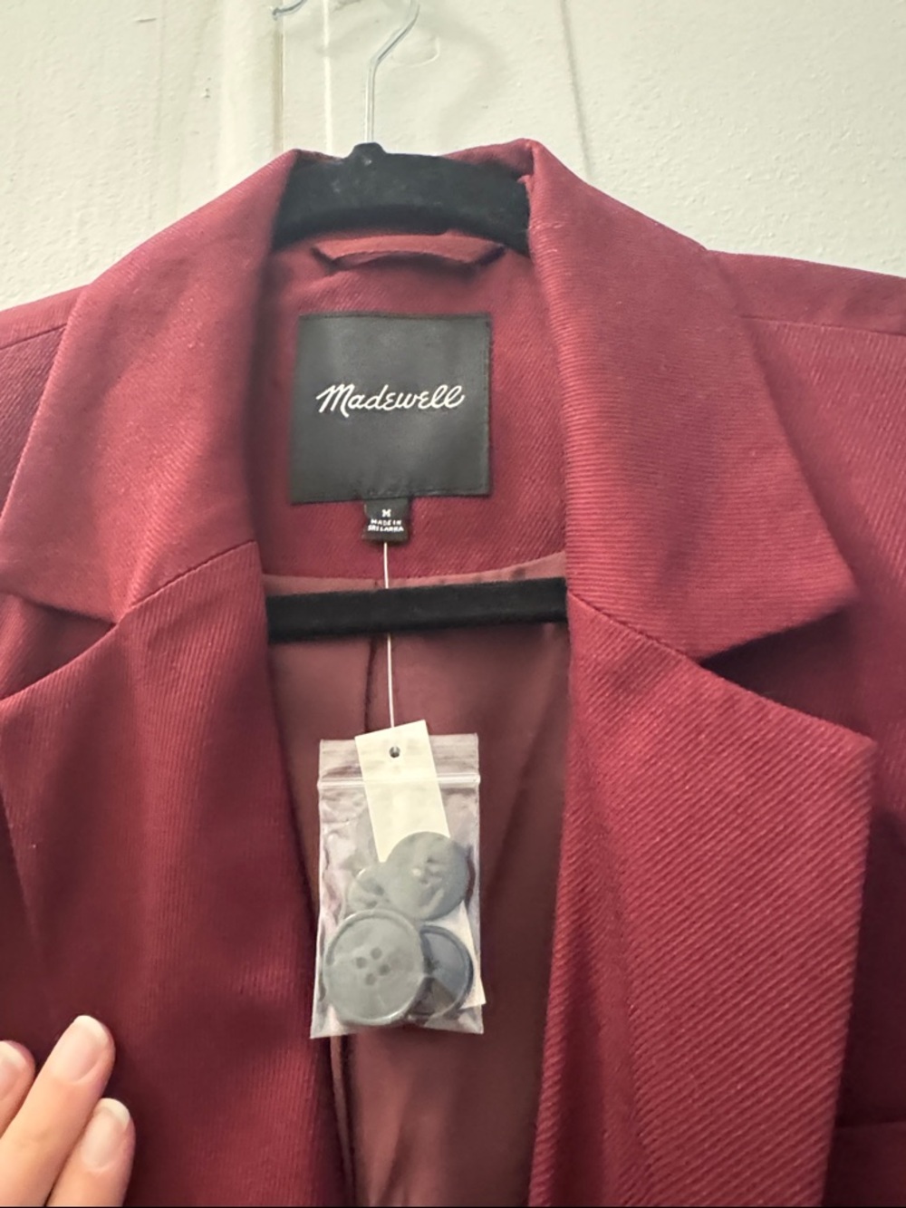 Madewell Burgundy Double-Breasted Blazer - Picture 3 of 3